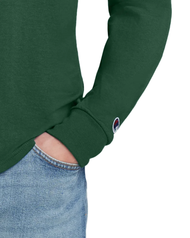 Closeup of a CC8C Champion Heritage 5.2-Oz. Jersey Long Sleeve Tee